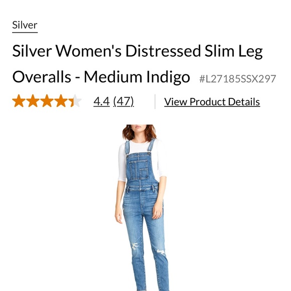 Silver Jean Overalls- Excellent like new condition - Picture 5 of 5